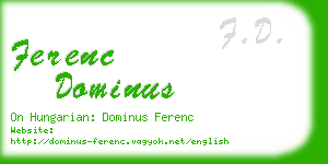 ferenc dominus business card